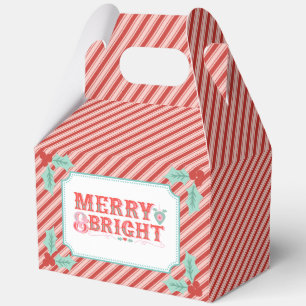 Cheerful Merry & Bright   Retro Pink and Red  Favour Box