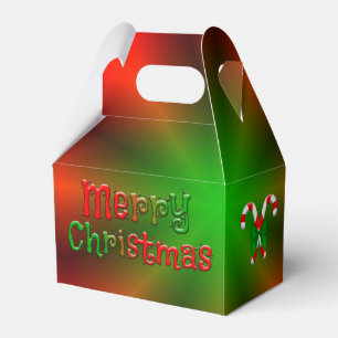 Cheerful Merry Christmas & Candy Canes Favour Box