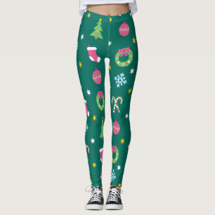 Cheerful merry Christmas pattern Leggings