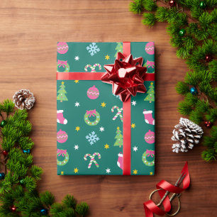Cheerful merry Christmas pattern Wrapping Paper