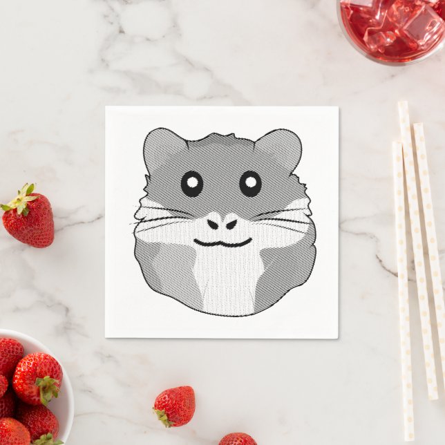 Cheerful Minimalist Hamster Napkin (Insitu)
