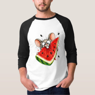 Cheerful mouse eats watermelon T-Shirt