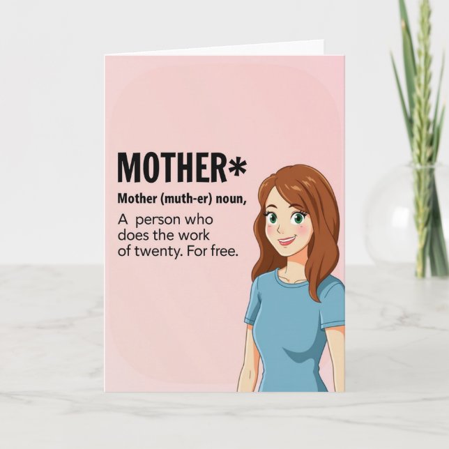 Cheerful Mum Definition Art Card (Front)