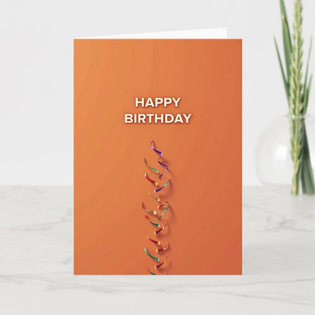 Cheerful Orange Birthday Card (Front)