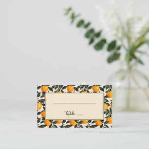 Cheerful Orange Botanical Place Card