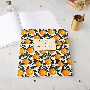 Cheerful Orange Digital Illustration Guest Book