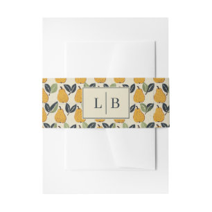 Cheerful Orange Pear Illustration Invitation Belly Band