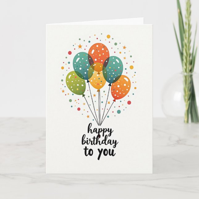 Cheerful Orbs Birthday Card (Front)
