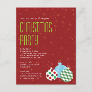 Cheerful Ornaments Party Invitation