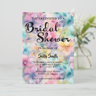 Cheerful Pastel Flowers Bridal Shower Invitation