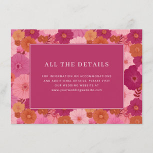 Cheerful Pink Floral Enclosure Card