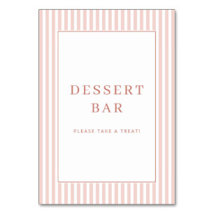 Cheerful Pink Minimalist Dessert Bar Sign Table Number