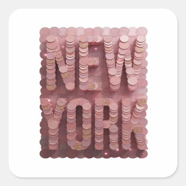 Cheerful Pink NEW YORK Sticker Design (Front)