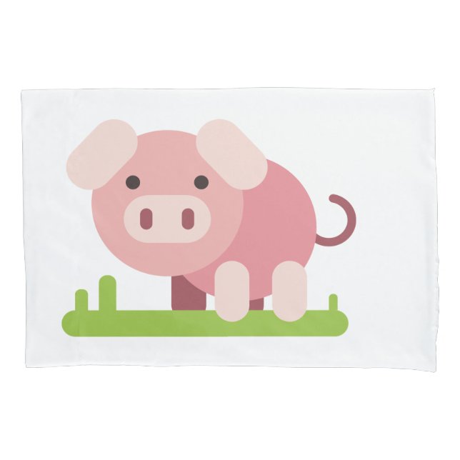Cheerful Pink Piglet Pillowcase (Front)