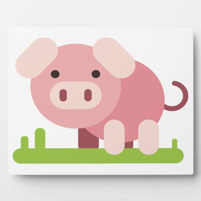 Cheerful Pink Piglet Plaque (Front)