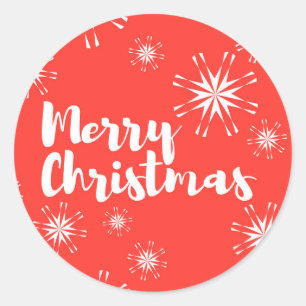 Cheerful, playful design of Merry Christmas Classic Round Sticker
