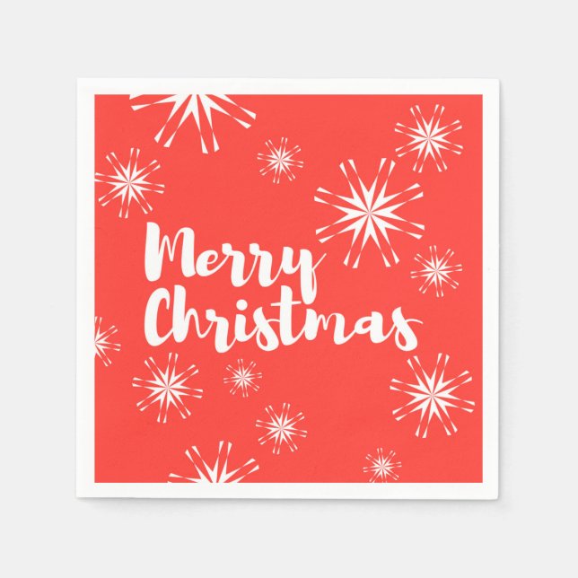 Cheerful, playful design of Merry Christmas Napkin (Front)