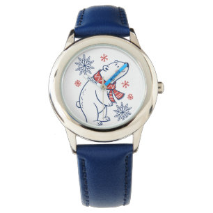 Cheerful Polar Bear Winter Holiday Design Watch
