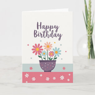 Cheerful Polka Pot Birthday Card
