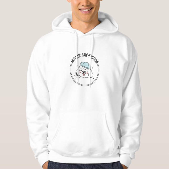 Cheerful Poodle Illustration with Artistic Vibes Hoodie (Front)