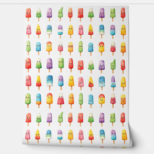 Cheerful Popsicle Faces Wallpaper