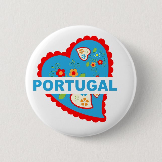 Cheerful Portuguese heart 6 Cm Round Badge (Front)
