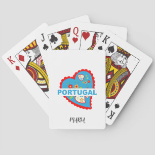 Cheerful Portuguese heart Playing Cards