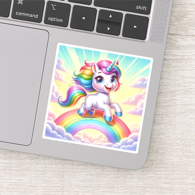 Cheerful Prism Unicorn Whimsical  (Detail)