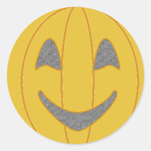 Cheerful Pumpkin Costume Design Halloween Orange Classic Round Sticker