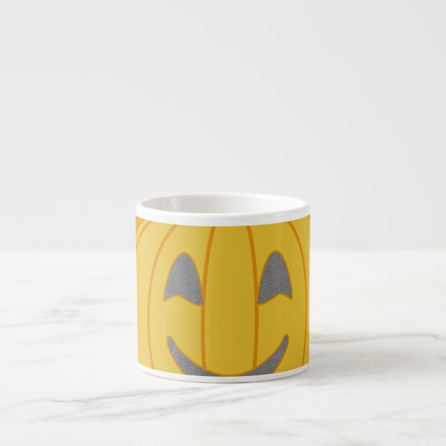 Cheerful Pumpkin Costume Design Halloween Orange Espresso Cup (Front)