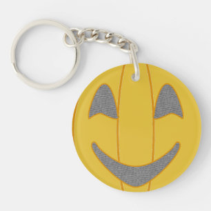 Cheerful Pumpkin Costume Design Halloween Orange Key Ring
