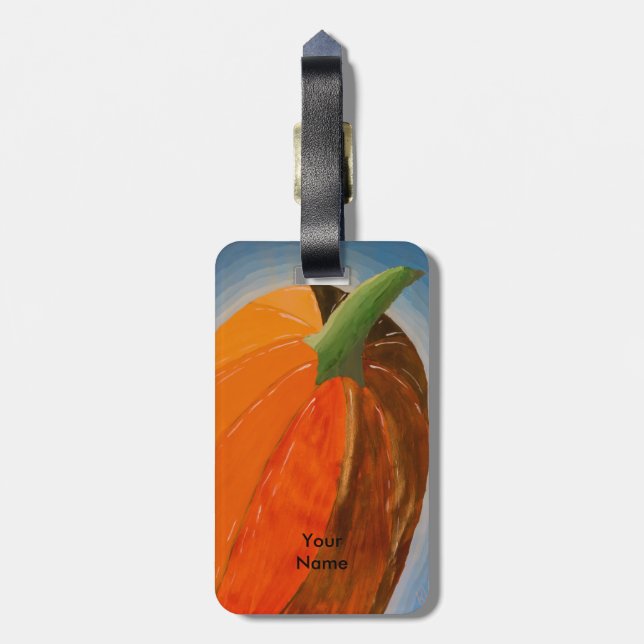 Cheerful Pumpkin Luggage Tag (Back Vertical)