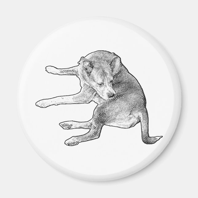 Cheerful Pup Spot Magnet (Front)