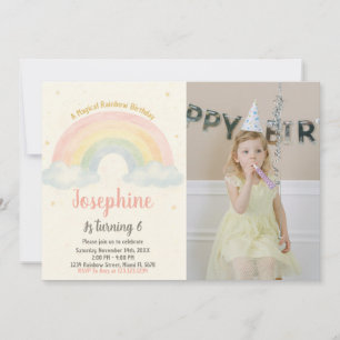 Cheerful Rainbow Birthday Invitation