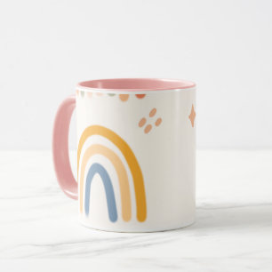 Cheerful Rainbow Doodle Mug Design