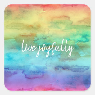 Cheerful Rainbow Watercolor Planner Square Sticker