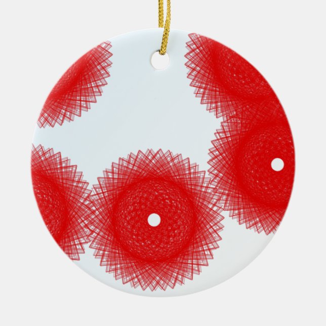 cheerful red colour ceramic ornament (Front)