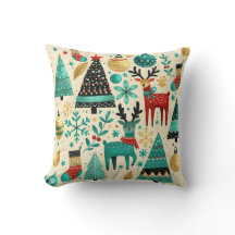 Cheerful Reindeer and Christmas Trees