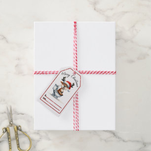 Cheerful reindeer Christmas tag