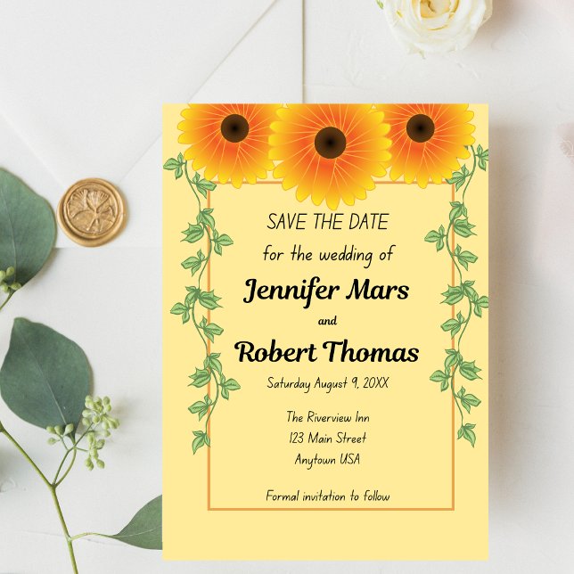 Cheerful Rising Sunflower  Save The Date (Creator Uploaded)