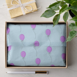Cheerful Robin's Egg Blue - Birthday Balloon Gift Tissue Paper