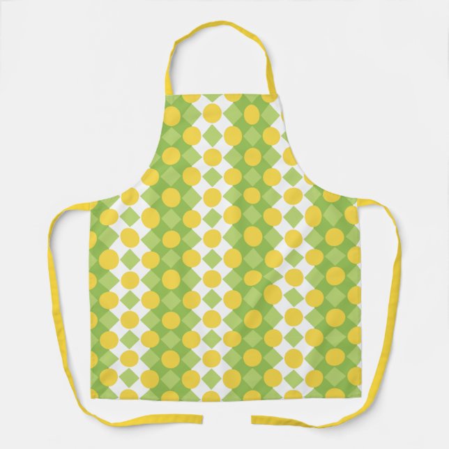 Cheerful Rows of Shapes Pattern Apron (Front)