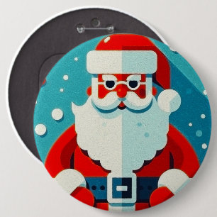 Cheerful Santa Claus 6 Cm Round Badge