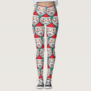 Cheerful Santa Claus Christmas Pattern Leggings