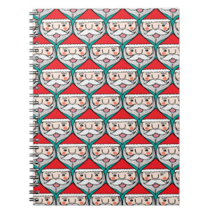Cheerful Santa Claus Christmas Pattern Notebook