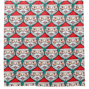 Cheerful Santa Claus Christmas Pattern Shower Curtain