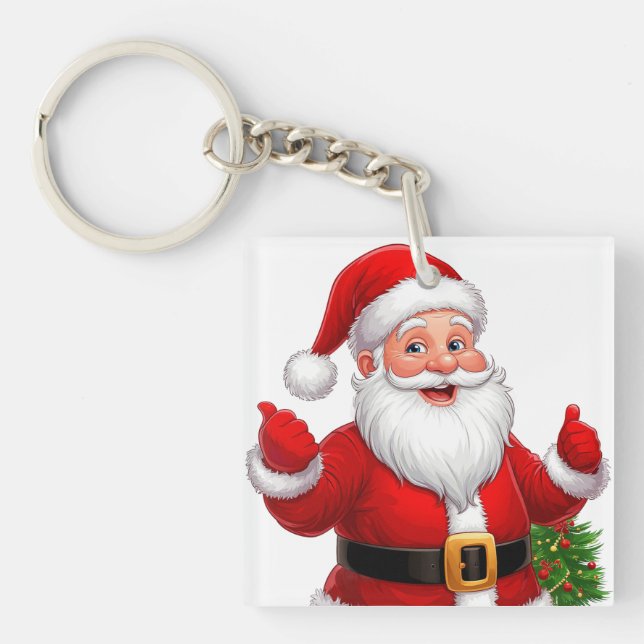 Cheerful Santa Claus Key Ring (Front)