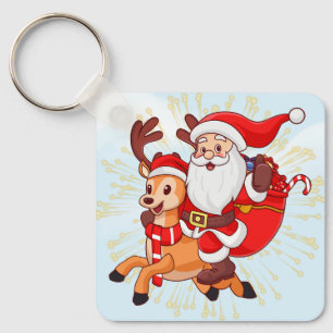 Cheerful Santa Claus – Perfect Christmas G Key Ring