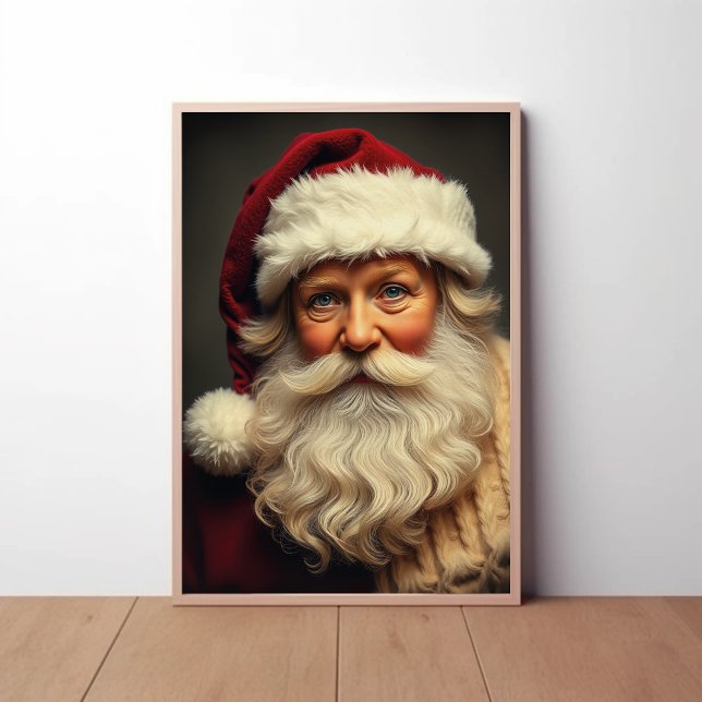 Cheerful Santa Claus Portrait with Festive Glow  Poster (Creator Uploaded)