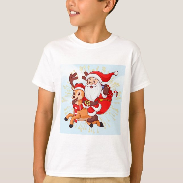 Cheerful Santa Claus T-Shirt – Perfect Christmas G (Front)